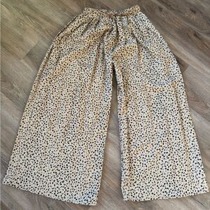 Leopard Print Wide-Leg Pants